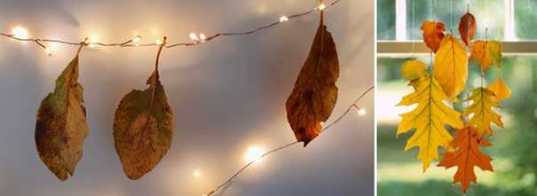 herfstbladeren ophangen